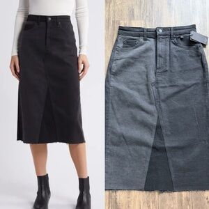 NWT RAILS Highland Two-Tone Denim Midi Skirt 28